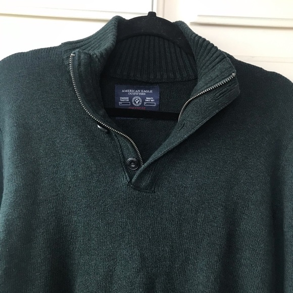 American Eagle Athletic Fit Quarter Zip Sweater M - Picture 3 of 8